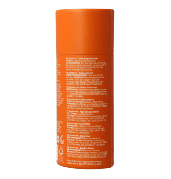 Attitude deodorant stick Orange ingrediënten