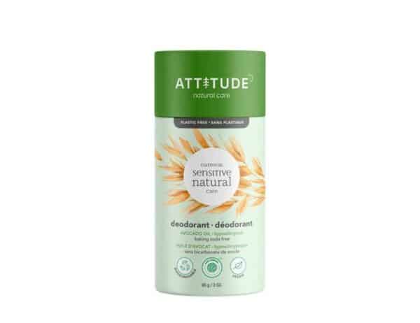 Attitude deodorant in papieren koker. Avocado olie voor gevoelige huid.