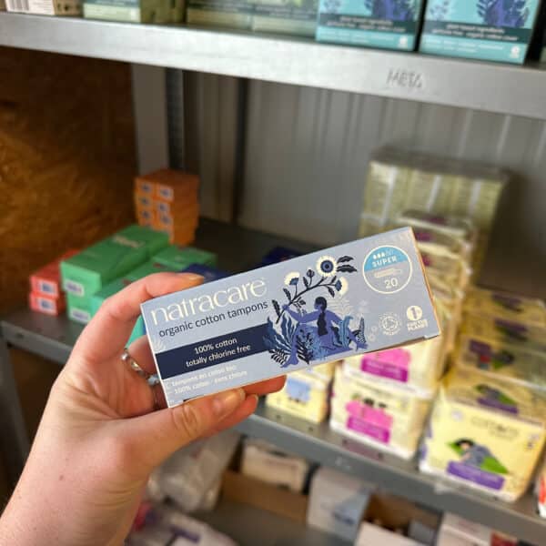 Natracare tampons super van biologisch katoen, duurzame en plasticvrije bescherming bij Pure Start
