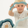 Houten Regenboog Puzzel Blauw