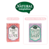Verpakking van Natural Temptation Welcome Little Baby thee, een biologische kruidenmelange speciaal ontworpen als kraamcadeau, met een schattig en vrolijk design.