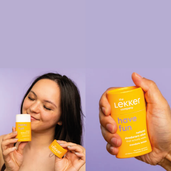 The Lekker company deo stick have fun oranje Mandarin lemon, mandarijn, citroen