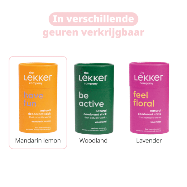 The Lekker company deo stick have fun oranje Mandarin lemon, mandarijn, citroen