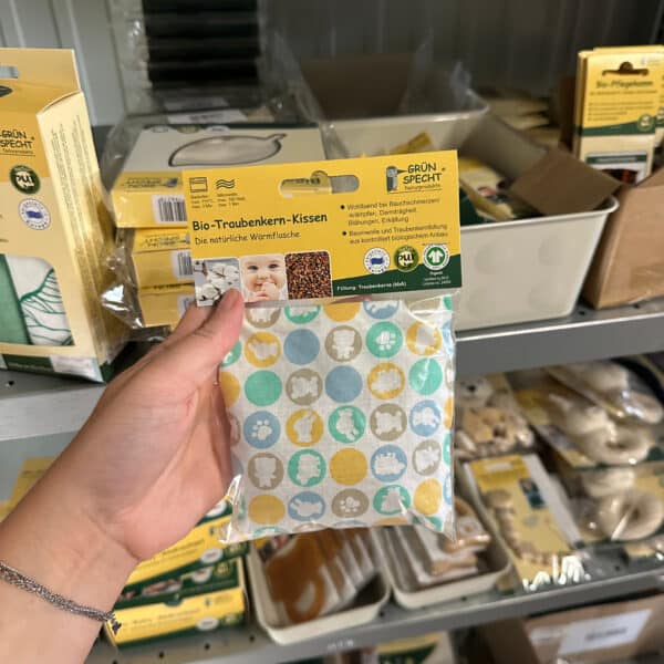 Grünspecht biologische pittenzak voor baby en kind – zacht warmtekussen van natuurlijke materialen, ideaal voor troost en ontspanning.