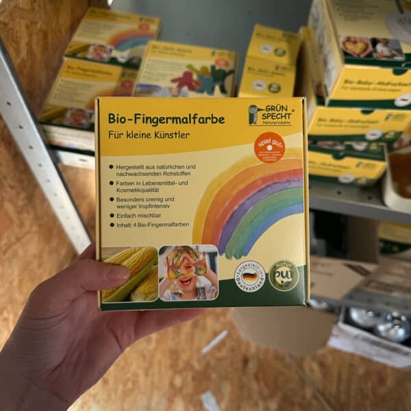 Grünspecht bio vingerverf – veilige, natuurlijke verf op biologische basis, ideaal voor creatief en zorgeloos speelplezier.