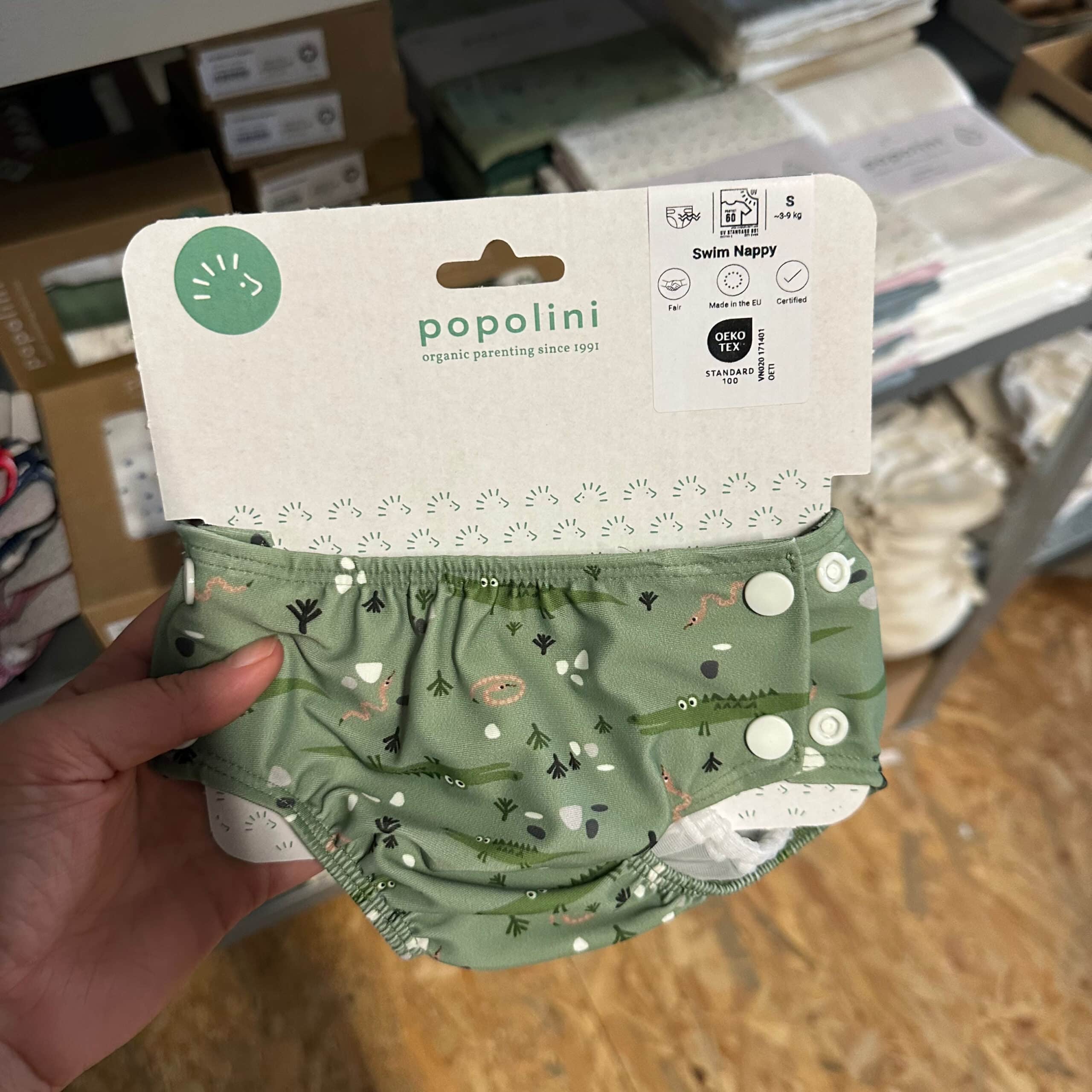 Popolini wasbare zwemluier krokodil – herbruikbare en comfortabele zwemluier met krokodillenprint, perfect voor in het zwembad of op het strand