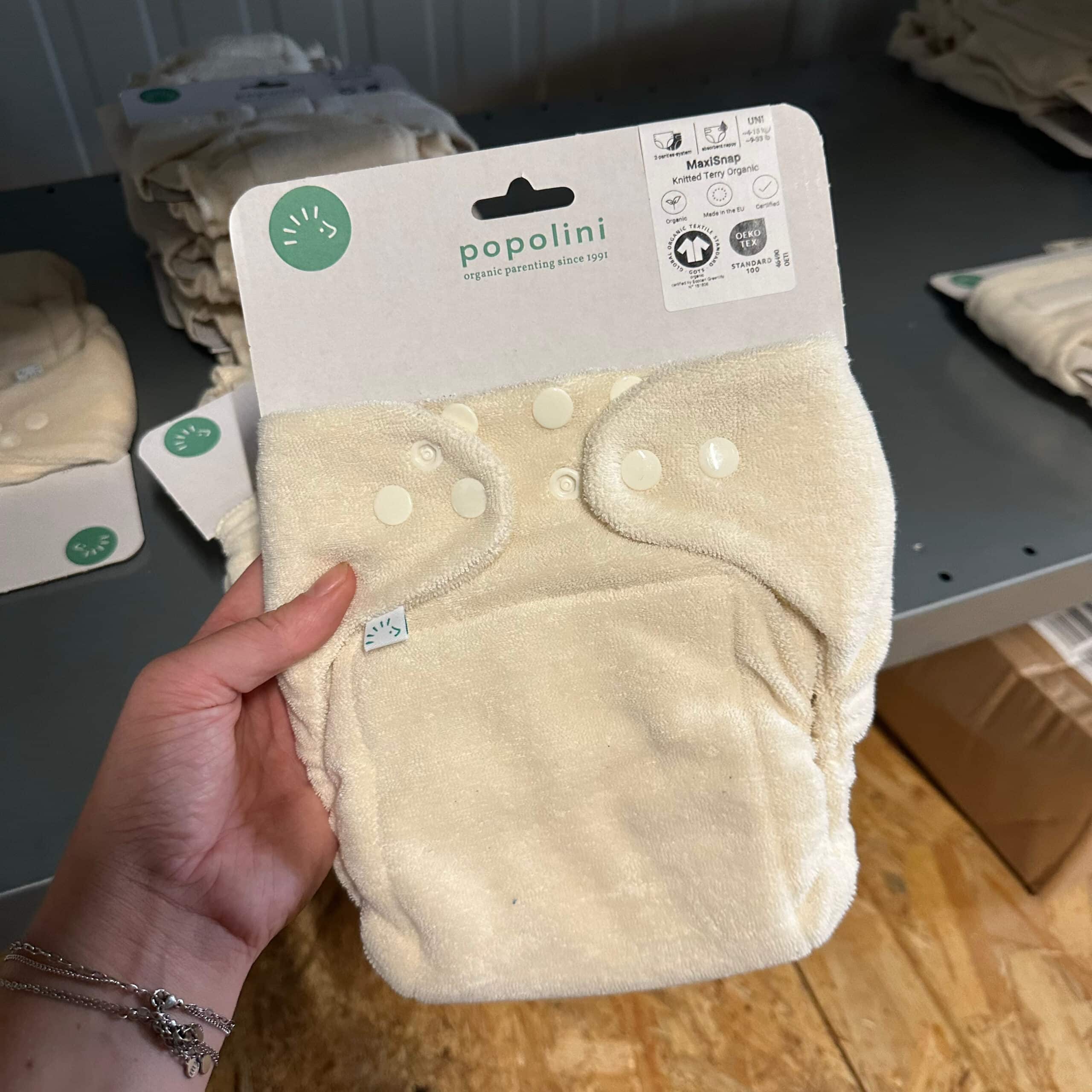 Popolini wasbare luier organic Maxisnap – duurzame en verstelbare luier van biologisch katoen die meegroeit met je baby