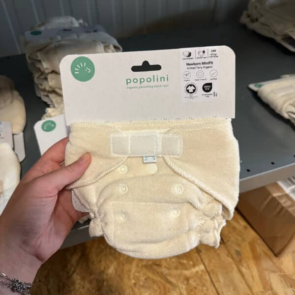 Popolini wasbare luier organic Minifit – zachte en goed aansluitende luier van biologisch katoen, speciaal ontworpen voor pasgeborenen