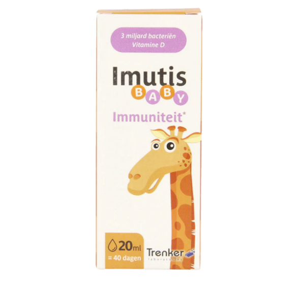 Verpakking van Trenker Imutis Baby probiotica en vitamine d