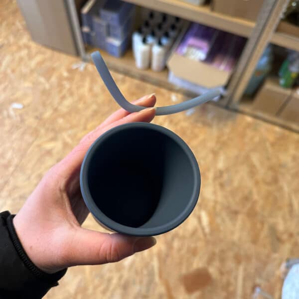 Haakaa siliconen drinkbeker met deksel en rietje blauw herbruikbare baby en peuter beker BPA vrij