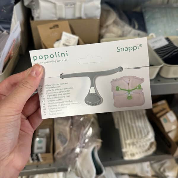 Popolini Snappi luierklem – handige en veilige luierklem om wasbare luiers eenvoudig en stevig vast te zetten.