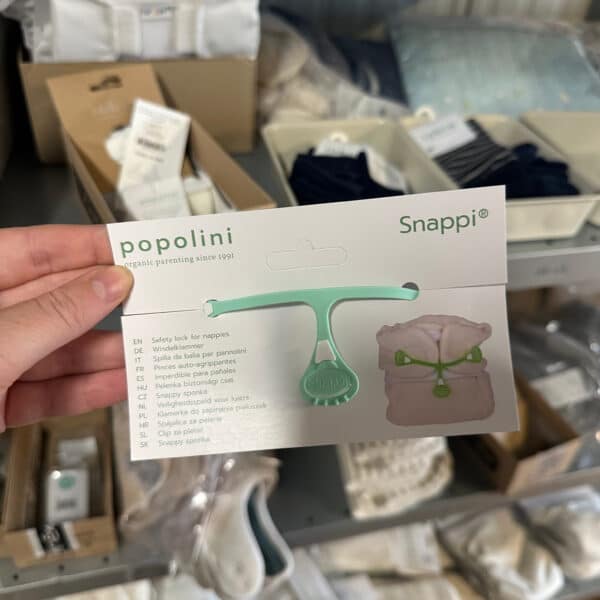Popolini Snappi luierklem – handige en veilige luierklem om wasbare luiers eenvoudig en stevig vast te zetten.