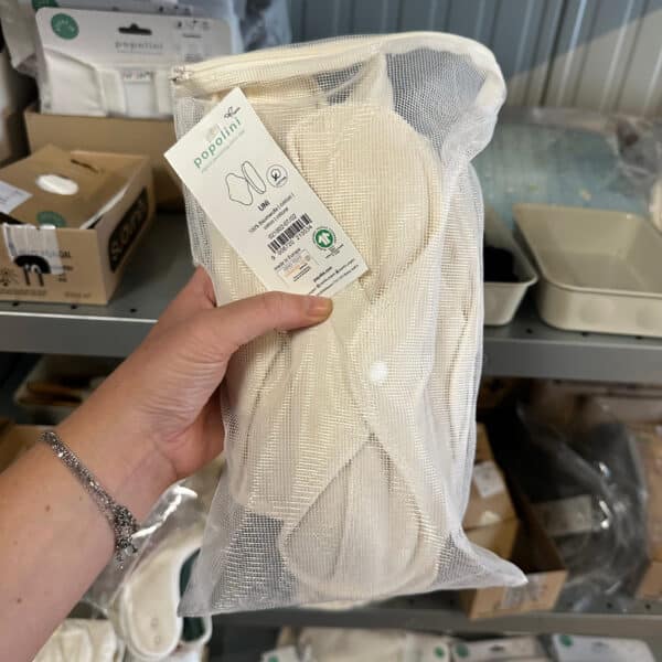 Popolini wasbaar maandverband set van 5 – herbruikbaar maandverband van biologisch katoen, zacht, duurzaam en huidvriendelijk.