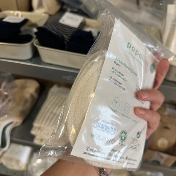 Popolini wasbare biologisch katoenen zoogkompressen 6 stuks – zachte en herbruikbare borstcompressen van ademend biologisch katoen