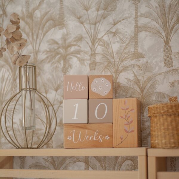 Mijlpaal Blokken Hout Nougat - Label Label - Afbeelding 3