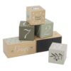 Set van 6 mijlpaalblokken van Label Label in kleur Olive.