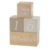Baby mijlpaal blokken van hout in kleur nougat.