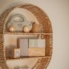 Houten baby mijlpaalblokken in kleur olive en groen.