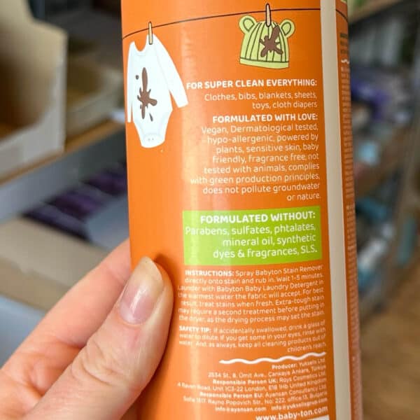 Plantaardige vlekverwijderaar Babyton babykleding veilig reinigen
