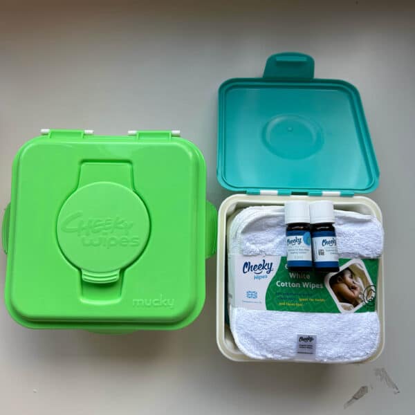 Wasbare billendoekjes Cheeky Wipes set met box en doekjes