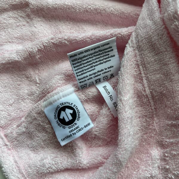 Badjas dames roze biologisch katoen duurzaam en comfortabel