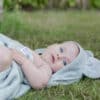 Baby in Rabbit Badcape.