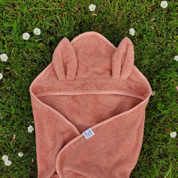 Baby Badcape Rabbit - Biologisch Katoen - Misty Rose - Summerville Organic - Afbeelding 3
