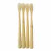 Set van 4 bamboe kindertandenborstel in naturel kleur.