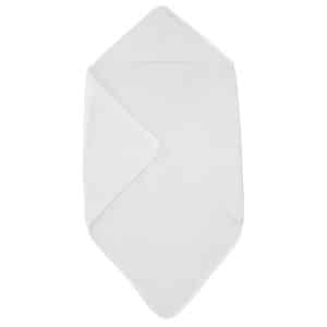 Witte baby badcape van badstof. Gemaakt van biologisch katoen.