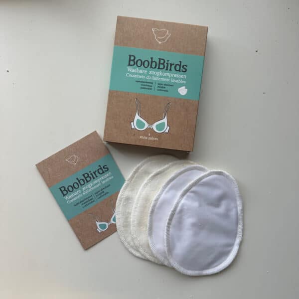 Boobbirds wasbare zoogkompressen 4 stuks – duurzame en zachte borstkompressen kopen bij Pure Start