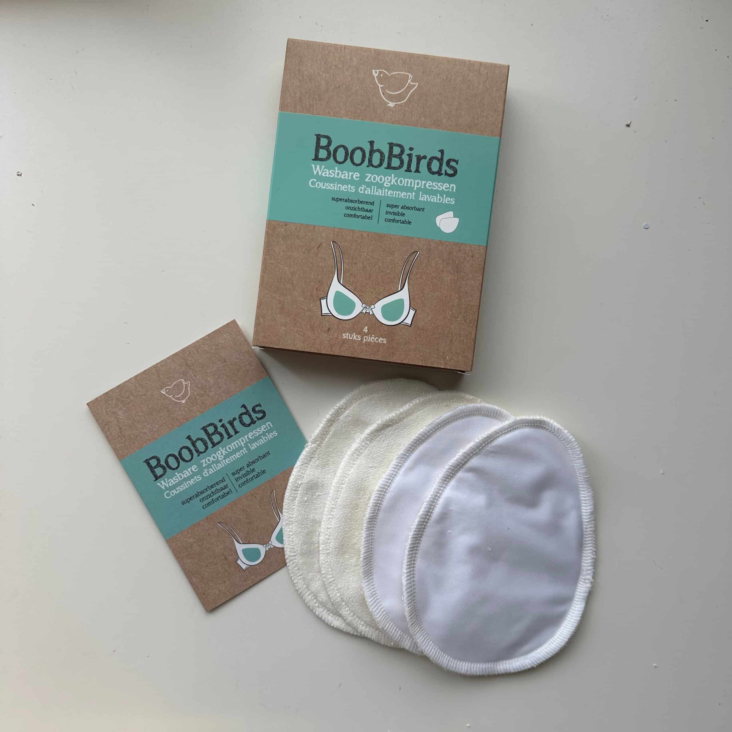 Boobbirds wasbare zoogkompressen 4 stuks – duurzame en zachte borstkompressen kopen bij Pure Start