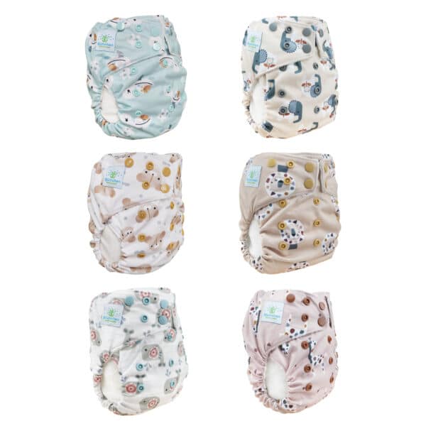 Wasbare all-in-one babyluier van Blümchen met bamboe voering