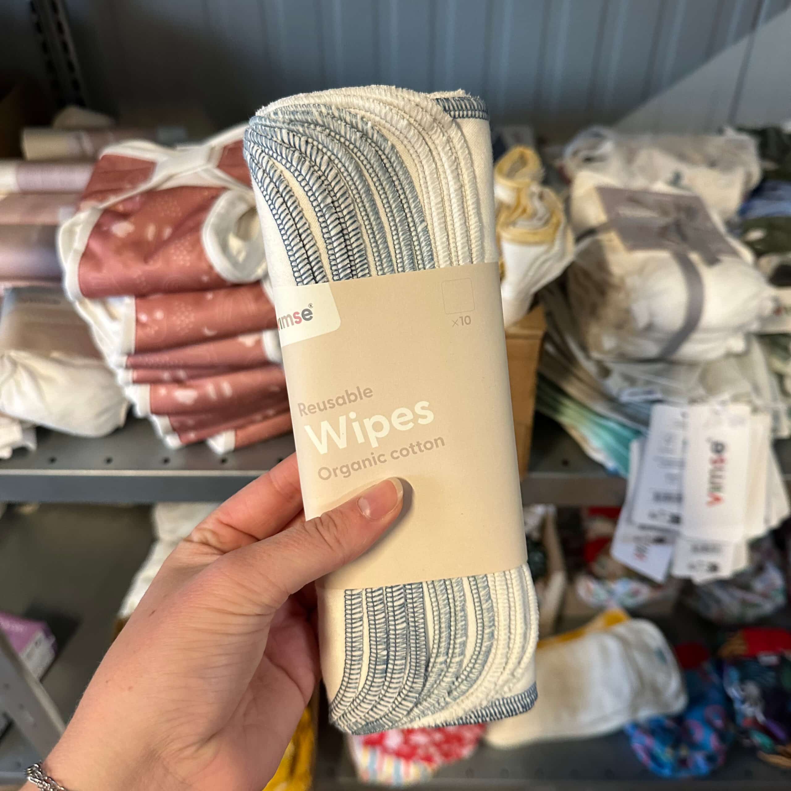 Imse Vimse wasbare babydoekjes Blue Blauw – herbruikbare en zachte doekjes van biologisch katoen voor het reinigen van de gevoelige babyhuid