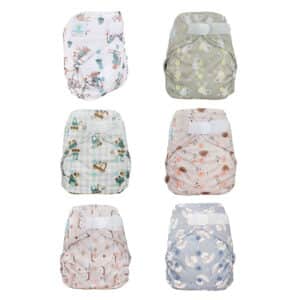 Blümchen Harmony wasbaar overbroekje van gerecycled polyester, geschikt voor baby’s van 3 tot 15 kg en verkrijgbaar in diverse dessins