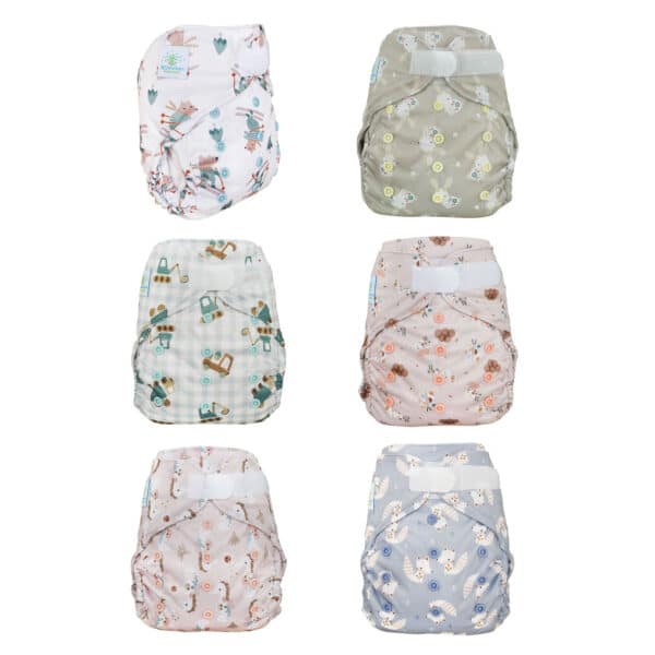 Blümchen Harmony wasbaar overbroekje van gerecycled polyester, geschikt voor baby’s van 3 tot 15 kg en verkrijgbaar in diverse dessins