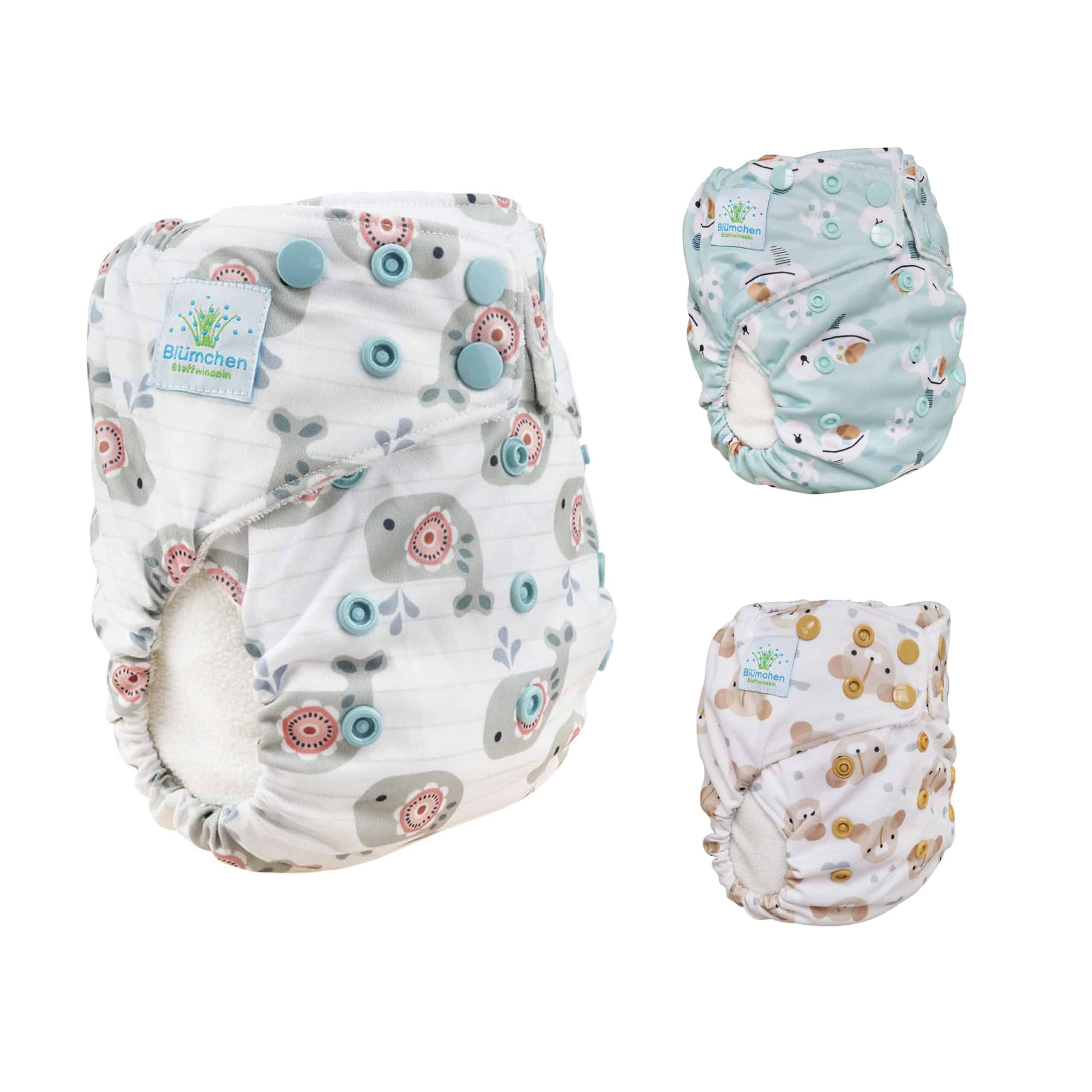 Blümchen wasbare baby luier all-in-one model – kleurrijke dessins