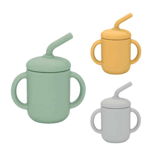 Summerville Organic siliconen beker met rietje – duurzame drinkbeker voor baby en peuter