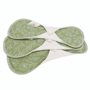 Wasbare Inlegkruisjes Floral Green - Hennep Bamboe - Blümchen