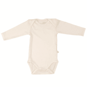 Lange mouw romper gemaakt van bamboe in ecru kleur.