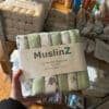 MuslinZ hydrofiele doeken met schaapjes, biologisch katoen, set van 6 zachte en absorberende doeken voor babyverzorging, verkrijgbaar bij Pure Start.