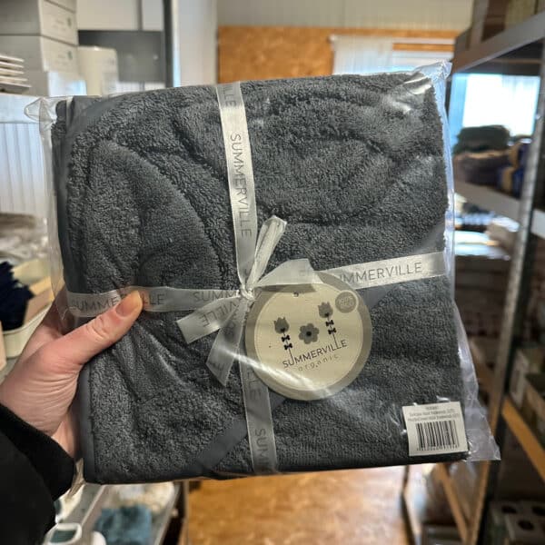 Summerville Organic baby badcape Rabbit biologisch katoen grijs zachte badcape met capuchon voor baby