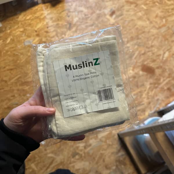 MuslinZ hydrofiele washandjes van biologisch katoen, ongebleekt, 4 stuks voor babyverzorging