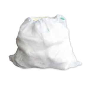 Witte TotsBots luieremmer van 16 liter met stevig deksel, perfect voor het veilig en geurvrij bewaren van wasbare luiers.