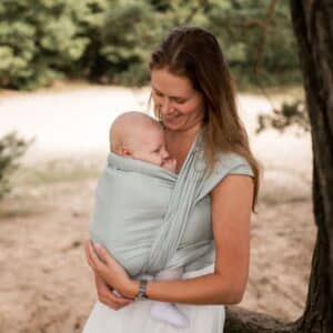 Geweven draagdoek biologisch katoen Ocean Green