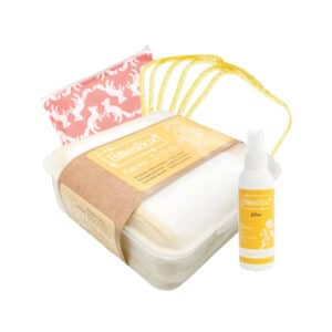Billiesbox Full Kit met wasbare billendoekjes, kamille lotion, wetbag en opbergbox voor het duurzaam en zacht verschonen van je baby.