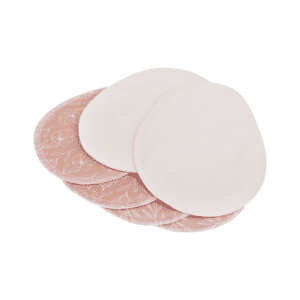 Roze wasbare zoogkompressen van Blumchen, 6 stuks per set.