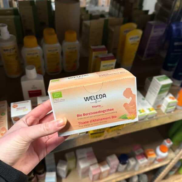Weleda mama bio borstvoedingsthee natuurlijke kruidenthee ter ondersteuning van de borstvoeding tijdens de kraamperiode