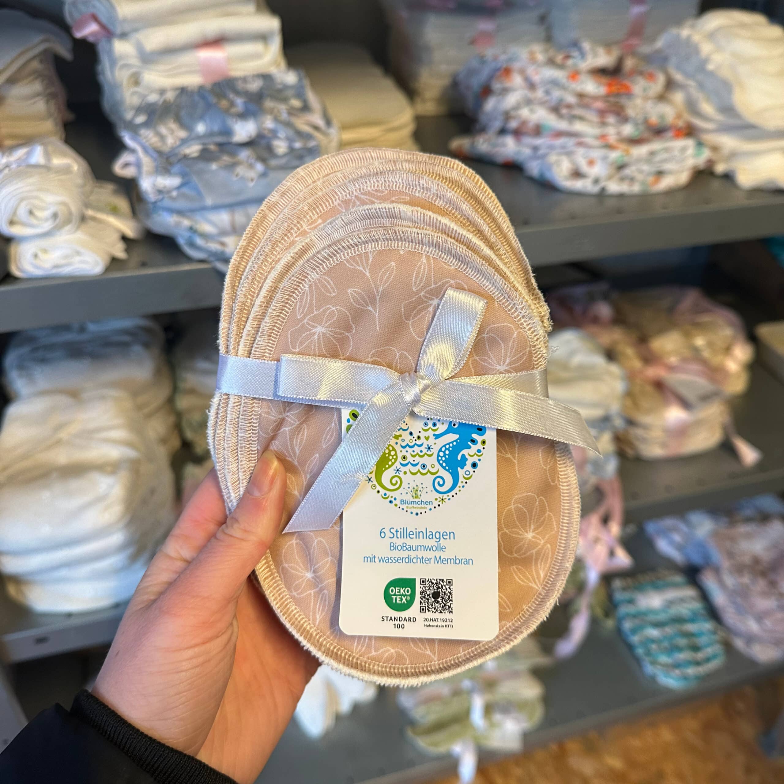 Wasbare zoogkompressen Floral van Blümchen van biologisch katoen 6 stuks met bloemendessin zacht herbruikbaar en ademend