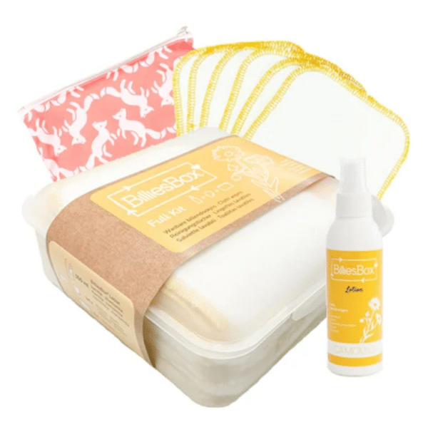 Complete set billiesbox Kamille met lotion en wetbag.