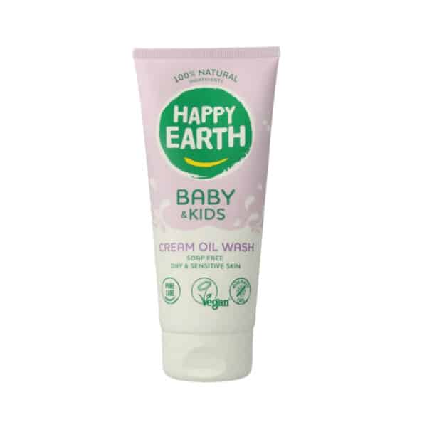 Happy Earth crème olie wasgel Baby & Kids 200 ml
